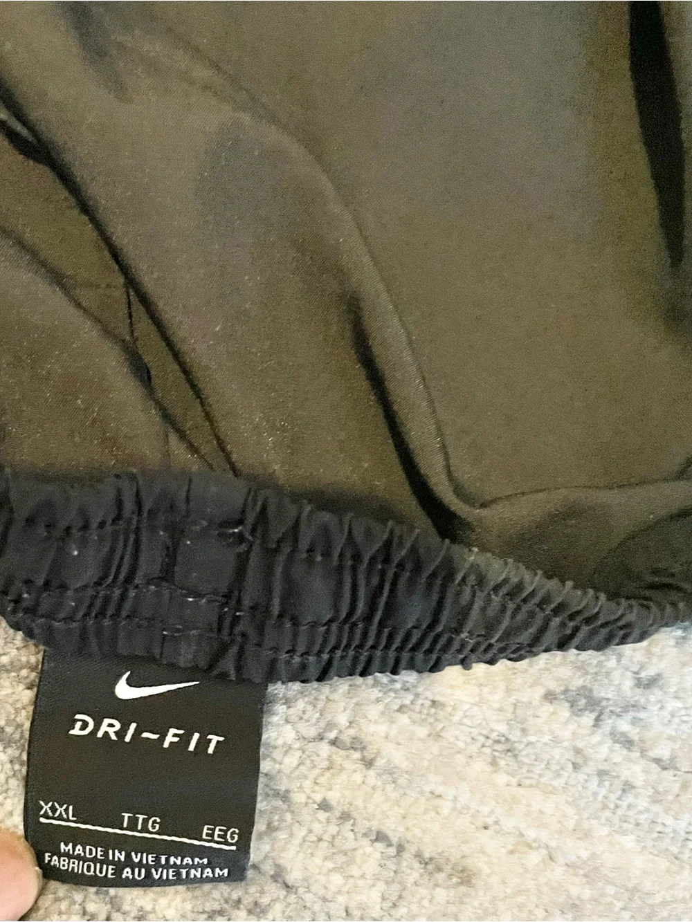 Nike Men's Black Athletic Shorts with Large Side Script- EUC